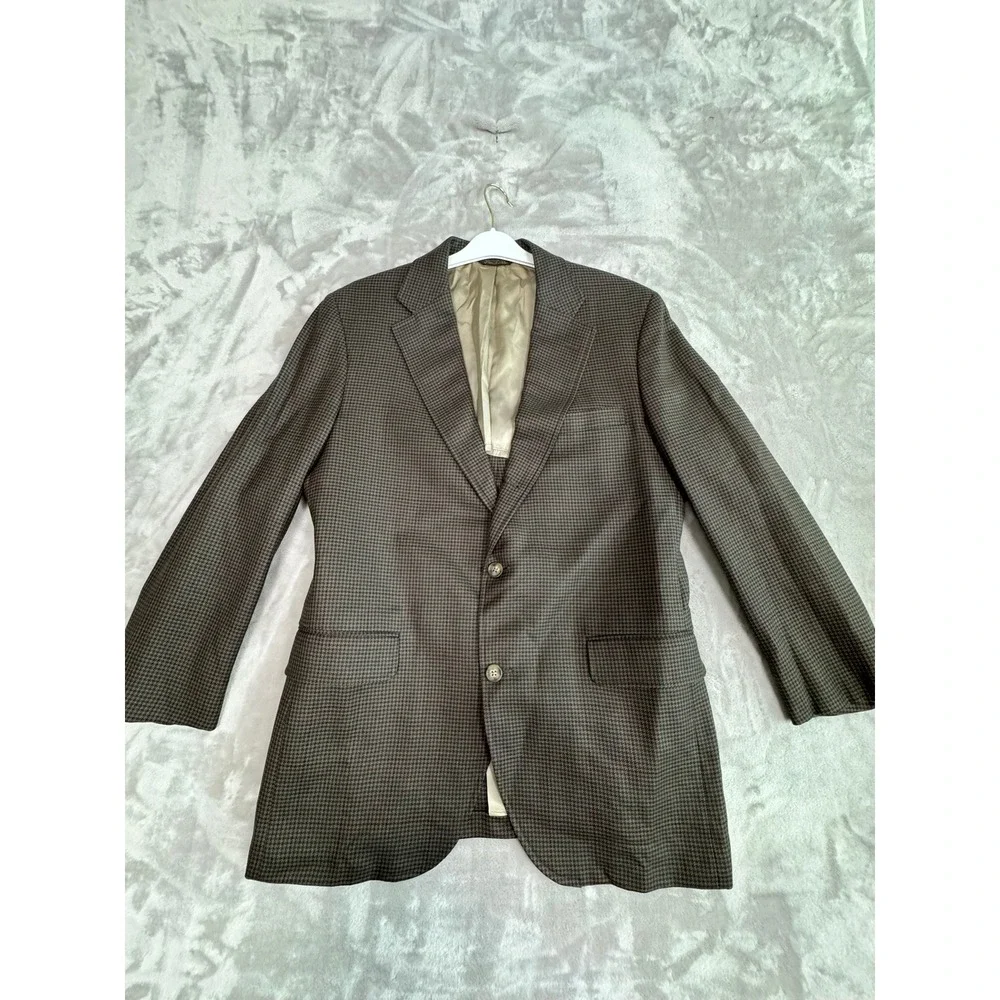 Vintage‎ Corbin LTD Mens Houndstooth Blazer Jacket 2 Button Professional